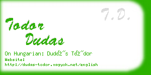 todor dudas business card